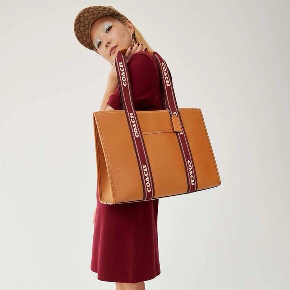 NWT COACH Large Smith Tote Pebble Leather CM716 Penny Multi Brown - Picture 10 of 13